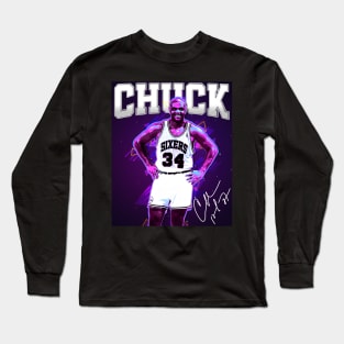 Charles Barkley The Chuck Basketball Legend Signature Vintage Retro 80s 90s Bootleg Rap Style Long Sleeve T-Shirt